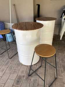 Barrels and stools