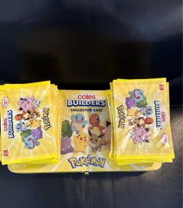 Coles Pokémon Builders - 55 unopened cards and collectors case