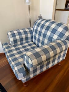 Oversized fabric armchair