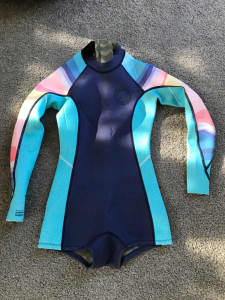 Billabong Womens 2mm Salty Dayz Long Sleeve Spring Wetsuit Size 6 EUC