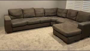 Brown Suede Couch