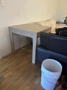 Oak-Finish Square Kitchen/Dining/Desk Table 