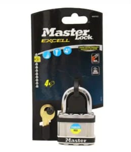 Master Lock Excell 51mm Stainless Steel Laminated Paddlock 