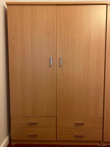 Matching bedroom wardrobes x 2 and bedside table