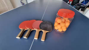 Table tennis table with accessories 