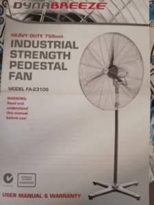 Fan on pedestal - 75cm industrial size