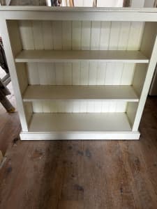 Solid white wooden bookcase $125