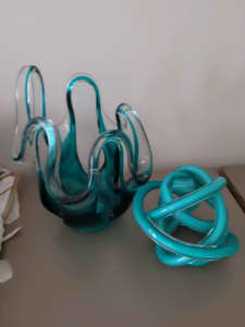 Turquoise and aqua decorative pieces 