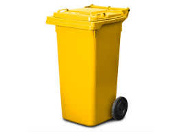 Yellow 120 Litre Wheelie Clinical Waste Bin