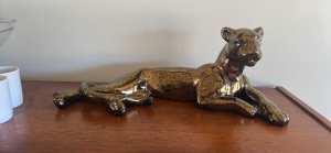 Vintage ceramic Panther cheetah statue figurine magill ceramics 