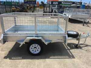 7 x 4 Longlife single axle galv caged trailer with 600 or 900 cage.