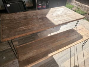 Outdoor table and 2 x bench seats