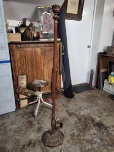 Antique Standard Lamp Cast Metal Brass Working Condition 