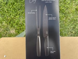 BBQ Carving knife & fork from Coles with Jamie Oliver Aussie cousin 
