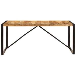 Mango wood and powder coated metal dining table