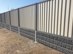 Retainer wall and colorbond fence errection