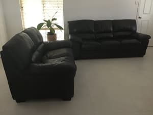 Leather Couch Suite- dark brown