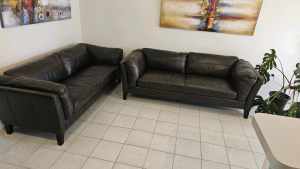 2 x NICK SCALI Braiden Leather couches. Leather Sofa Lounge RRP$6980