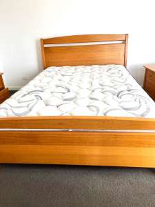 Queen bed solid timber made in Brisbane, with or without mattress