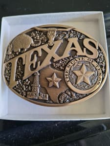 Texas Solid Brass Belt Buckle