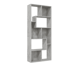 vidaXL Book Cabinet Concrete Grey 67x24x161-(SKU:801881) Free Delivery