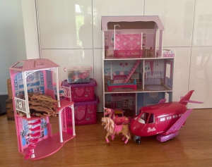 Barbie Mega Pack, including two Barbie houses, Airplane, etc