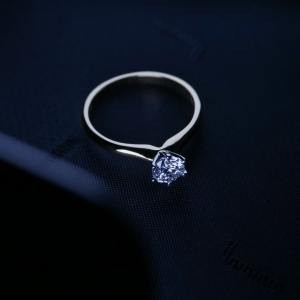 Certified Solitaire Engagement Ring, 0.50 Carat Diamond, 18kt Gold