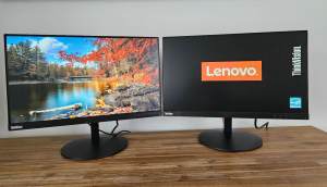 22 Lenovo ThinkVision Dual Desktop Monitor Screens