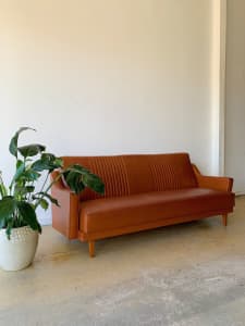 Midcentury 4 Seater Sofa Couch / DAY BED / Retro Lounge