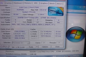 Intel® Core™2 Duo E7500, 2.93 GHz CPU/Processor