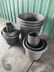 Plastics pots from plants. All different sizes.