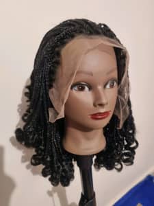 16 inch box  braided wig in Black with front lace