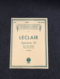 LeClair ‘Violin Sonata No.3’ (Schirmer) BRAND NEW