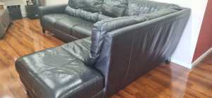 Black Leather Sofa 4 plus seats
