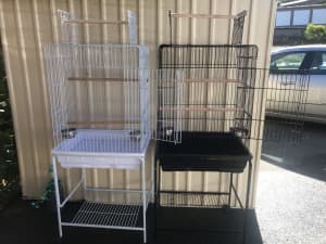 Brand NEW Open roof parrot cage with trolley blk or white eftpos avai