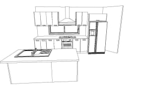 Polyurethane Gloss White Kitchen Cabinet Module No 23918
