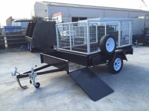 7x5 Cage Trailer with Mower Box - 3ft Cage