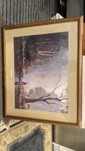 Timber framed print of Australian river scene
