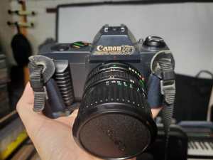Canon T50 film camera 2 lenses.