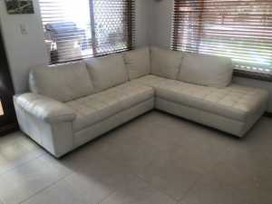 White Leather Lounge Suit