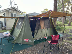 Coleman instant up gold 10 person tent. Tarp included.
