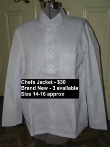 CHEFS JACKET - Unisex - Brand New - 3 Available