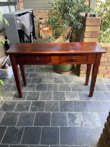 Timber hall table with 2 draws
