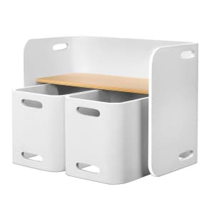 Keezi 3 PC Nordic Kids Table Chair Set White Desk Activity Compact Chi