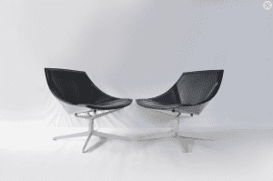 Jehs & Laub Space-Age Chairs for Fritz Hansen. Danish Swan chair era.
