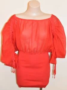 SCANLAN & THEODORE Red Crepe Knit Top - Size S - EUC