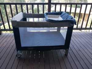 Mobile cot and high chair
