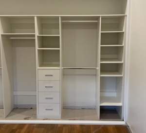 Wardrobe, shelves, drawer unit