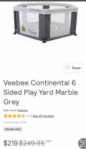 Veebee Continental 6 Sided Play Yard