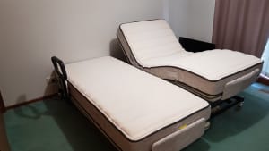 Electric Adjustable Beds - 2 single bed bases & mattresses